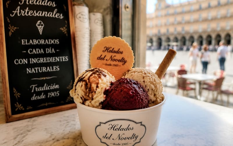 Helados artesanos en la Plaza Mayor de Salamanca