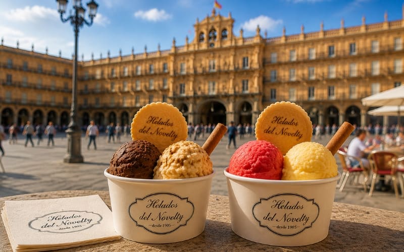 Helados artesanos en la Plaza Mayor de Salamanca